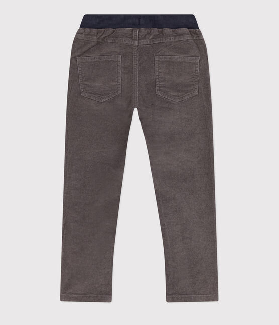 Pantalón recto de terciopelo medio de niña / niño gris BONGRIS