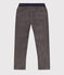 Pantalón recto de terciopelo medio de niña / niño gris BONGRIS
