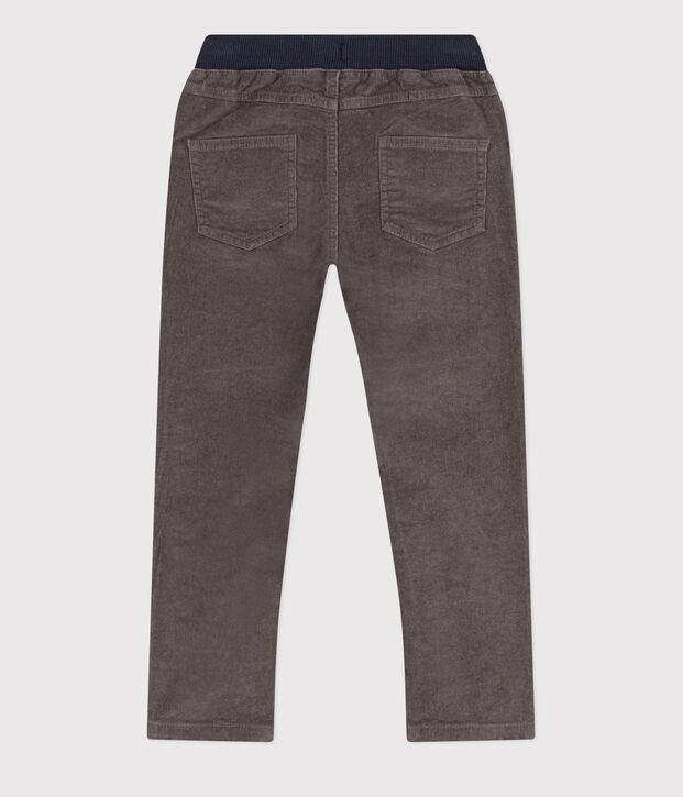 Pantal&oacute;n recto de terciopelo medio de ni&ntilde;a / ni&ntilde;o gris