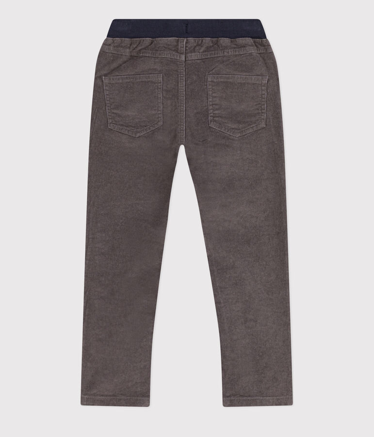 Pantal&oacute;n recto de terciopelo medio de ni&ntilde;a / ni&ntilde;o gris BONGRIS
