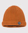 Gorro de punto tricotado con forro polar para bebé marron ECUREUIL