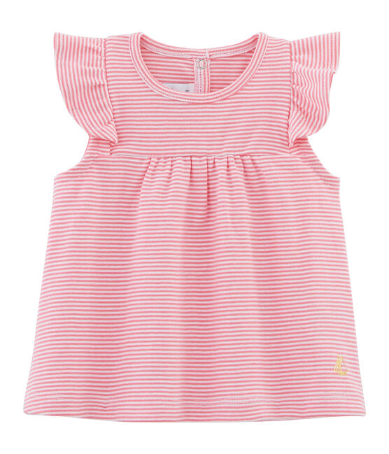 Blusa de rayas para bebé niña rosa JOUE/blanco ECUME