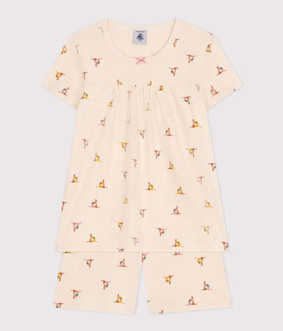 Pijama corto infantil de algodón con estampado animal blanco AVALANCHE/ MULTICO