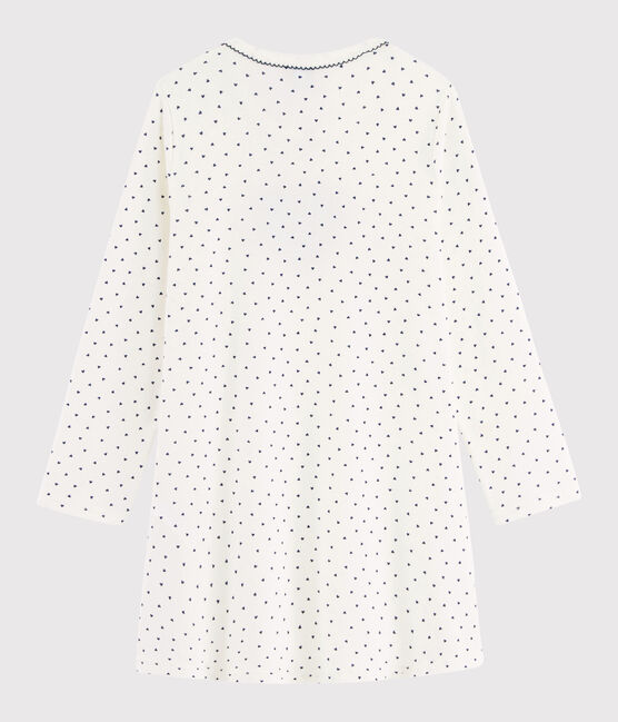 Camisón de con mini corazones de niña de punto blanco MARSHMALLOW/azul MEDIEVAL