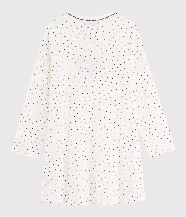Camis&oacute;n de con mini corazones de ni&ntilde;a de punto blanco/azul