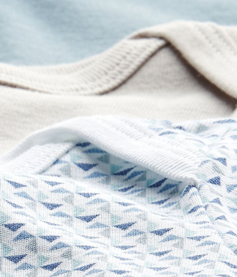 Lote de 3 bodies de manga corta para beb&eacute; ni&ntilde;o blanco LOT