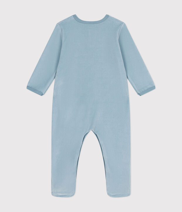 Pelele de terciopelo para beb&eacute; azul