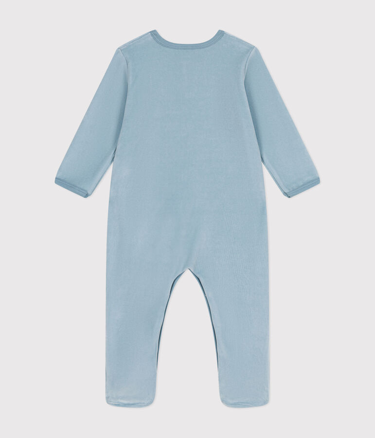 Pelele de terciopelo para beb&eacute; azul