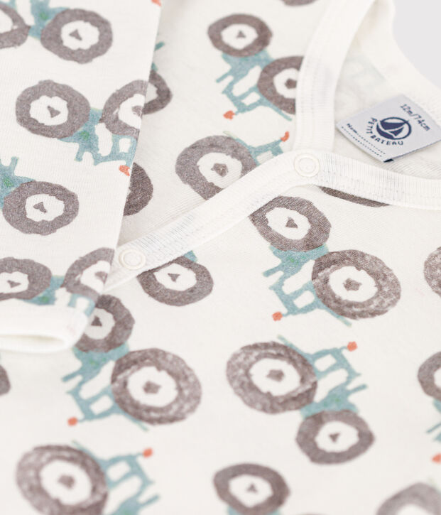 Pijama sin pies de algod&oacute;n blanco/multicolor