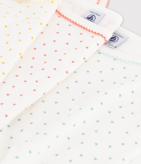 Juego de 3 camisas de tirantes con corazoncitos de niña de algodón variante 1
