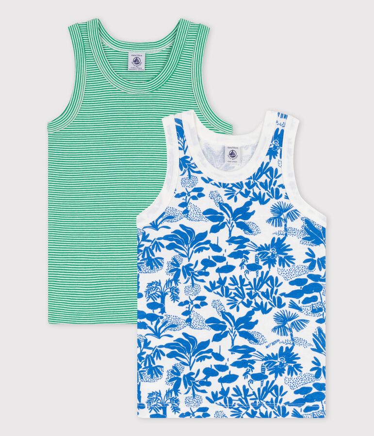Juego de 2 camisetas de tirantes de jungla de algod&oacute;n de ni&ntilde;o multicolor