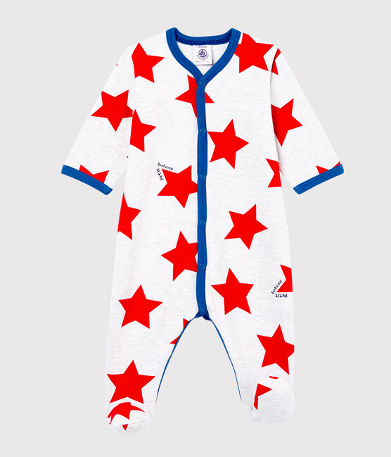Pelele para bebé niño gris POUSSIERE/blanco MULTICO