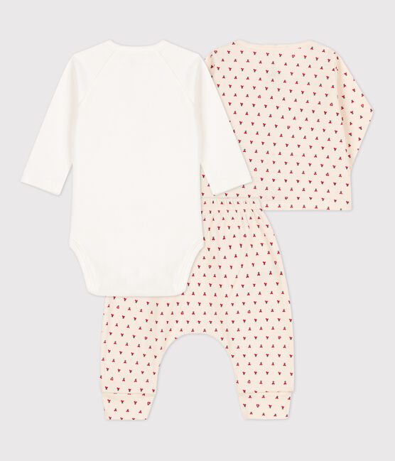Conjunto de 3 piezas de túbico con estampado gráfico para bebé blanco MARSHMALLOW/blanco MULTICO