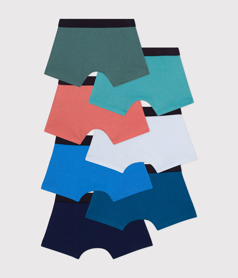 Juego de 7 b&oacute;xeres infantiles lisos de algod&oacute;n multicolor