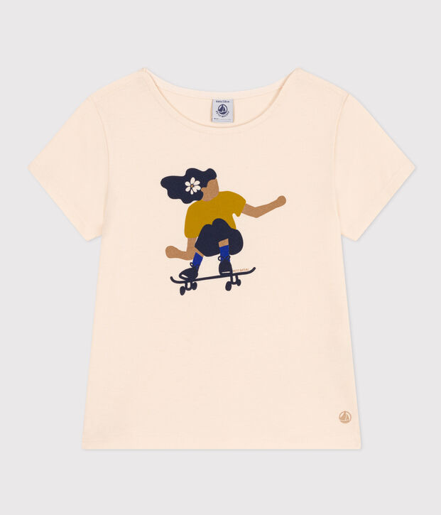Camiseta de jersey ligero para ni&ntilde;a crudo/multicolor