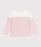 Camiseta marinera infantil de algodón de manga larga blanco MARSHMALLOW/rosa CHARME