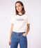 Camiseta Recta de algodón de manga corta para mujer azul MILK/ SOIR