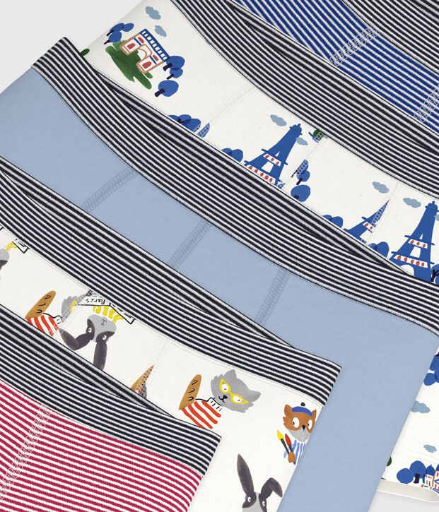 Juego de b&oacute;xeres infantiles de algod&oacute;n estampado multicolor