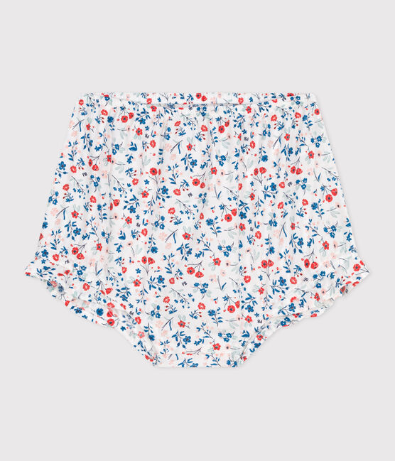 Pololo de popelina con estampado de florecitas para bebé blanco MARSHMALLOW/blanco MULTICO