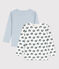 Juego de 2 camisetas de manga larga de algodón con caracoles de niño variante 1