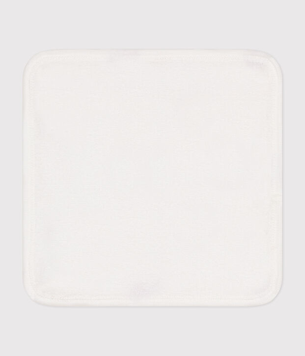 Toallita de algod&oacute;n y rizo con corazones para beb&eacute; blanco/rojo