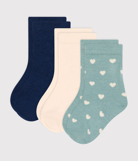3 pares de calcetines de algodón con corazones para bebé variante 2