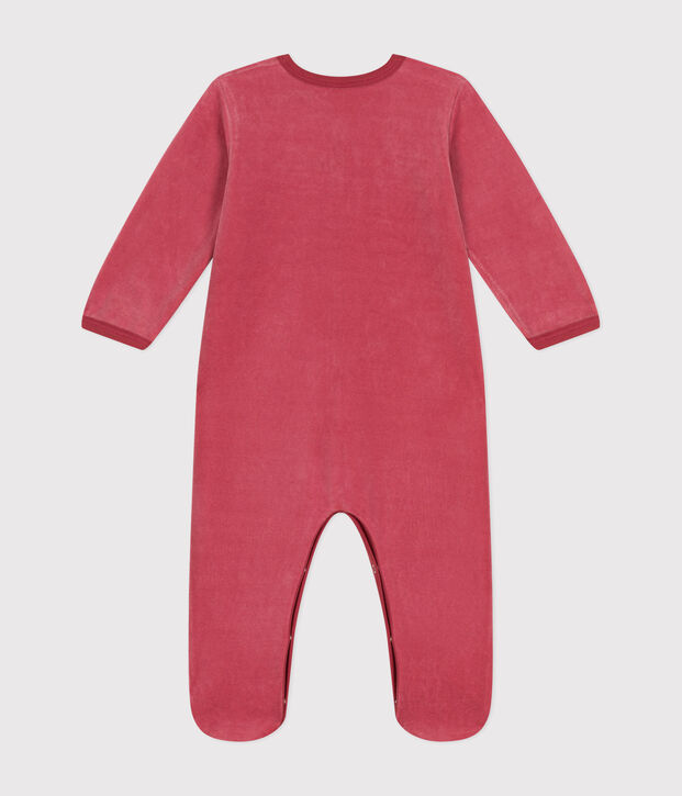 Pelele de terciopelo para beb&eacute; rosa