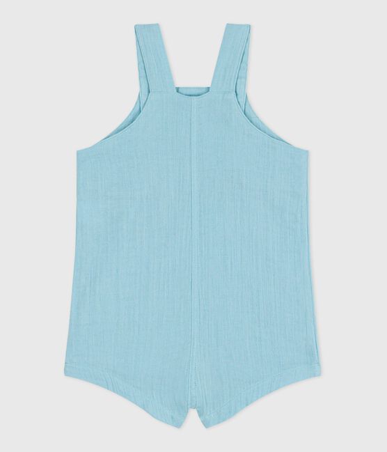 Peto corto y liso de gasa de algodón para bebé azul AQUATIC