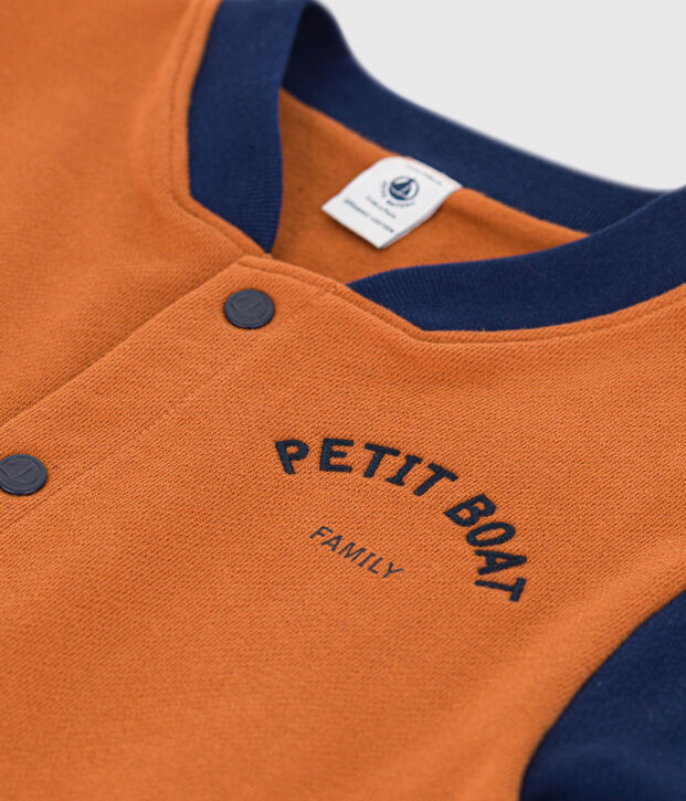 Chaqueta de b&eacute;isbol de mulet&oacute;n de ni&ntilde;a / ni&ntilde;o marron/azul