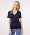 Camiseta Iconique de manga corta de punto liso para mujer azul SMOKING