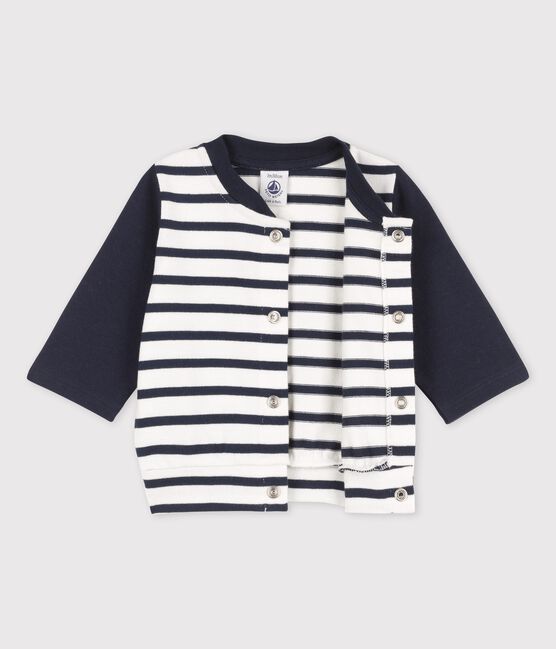 Chaqueta de béisbol de jersey de bebé blanco MARSHMALLOW/azul SMOKING