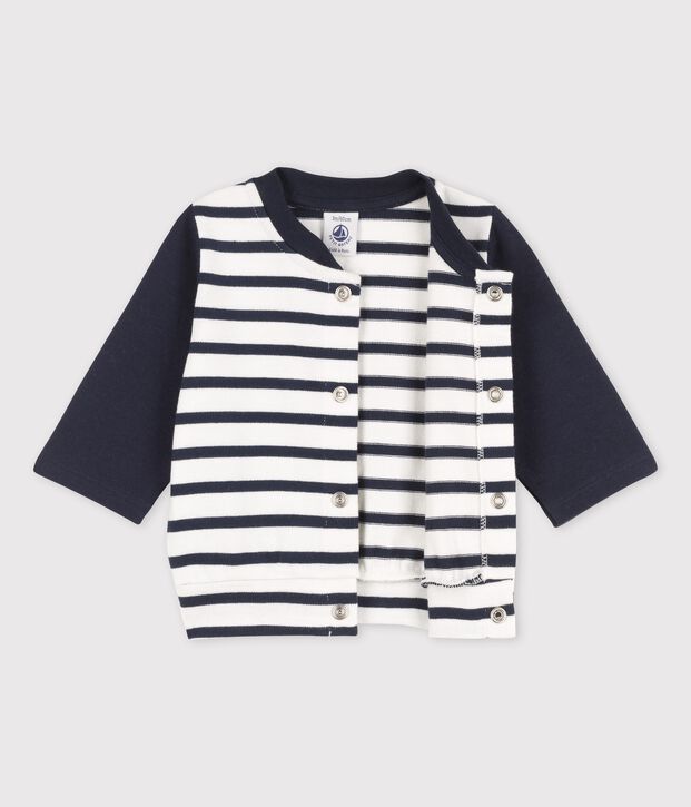 Chaqueta de b&eacute;isbol de jersey de beb&eacute; blanco/azul