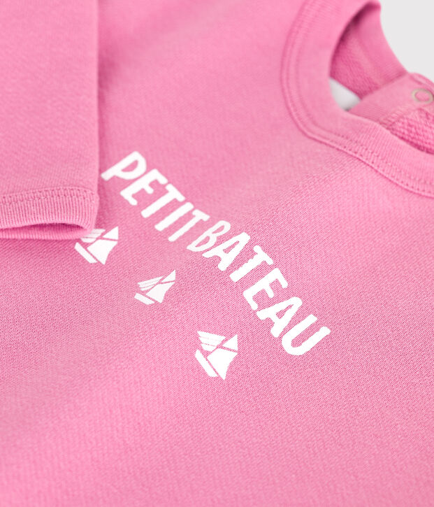 Sudadera de algod&oacute;n con estampado de Petit Bateau vintage para beb&eacute; rosa