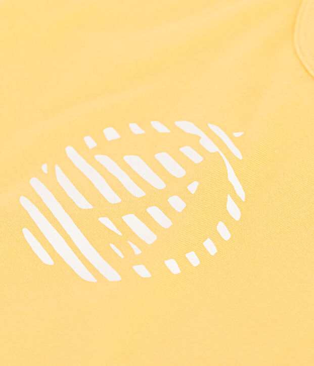 Camiseta lisa de manga corta de algod&oacute;n para beb&eacute; amarillo