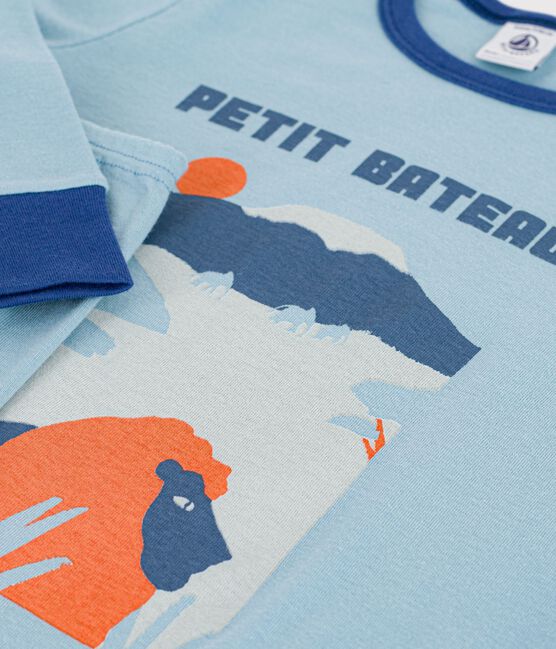 Pijama infantil liso de algodón con estampado de la sabana verde MIMI