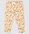 Pantalón de tela túbica para bebé niña beige MONTELIMAR/blanco MULTICO