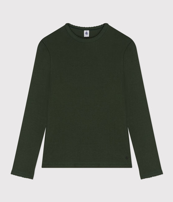 Camiseta L'ICONIQUE de algodón de punto «cocotte» para mujer verde AVORIAZ