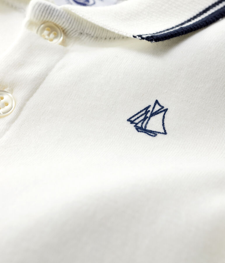 Mono corto de polo para beb&eacute; ni&ntilde;o blanco