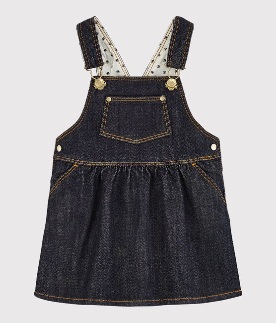 Vestido vaquero tipo peto para bebé niña azul JEAN