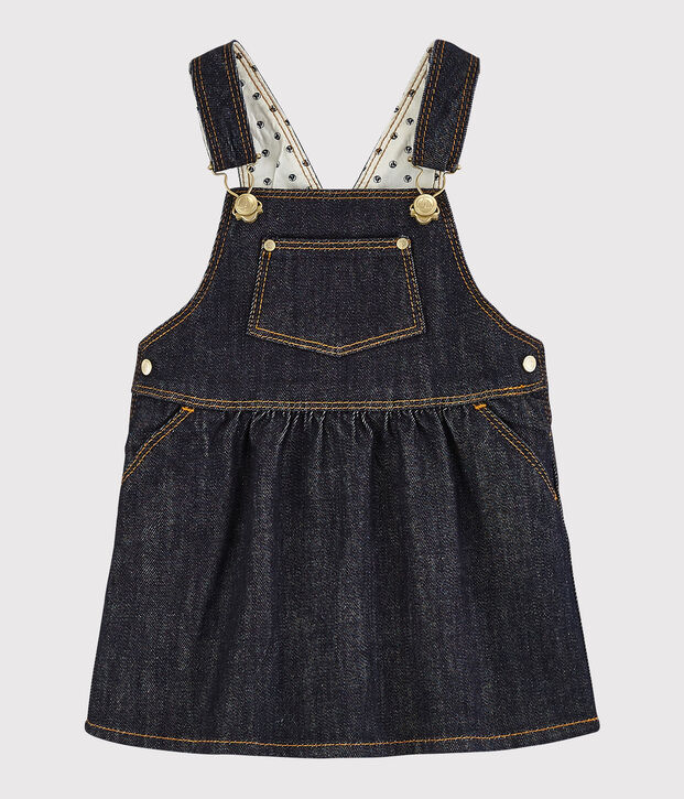 Vestido vaquero tipo peto para beb&eacute; ni&ntilde;a azul