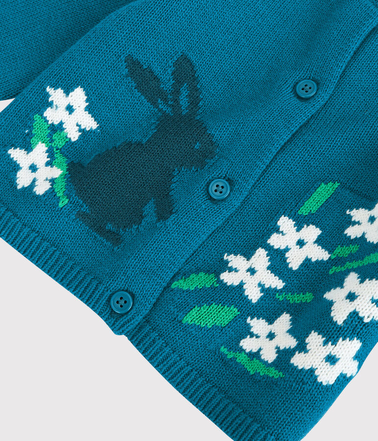 C&aacute;rdigan de punto de beb&eacute;. azul