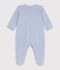 Pijama de terciopelo liso con estampado para beb&eacute; azul
