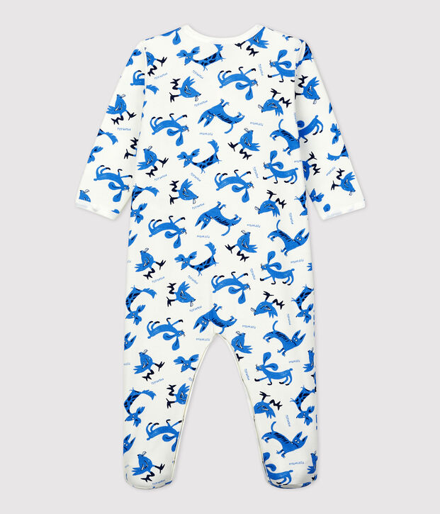 Pijama de felpa con estampado de fantas&iacute;a para beb&eacute; blanco/multicolor
