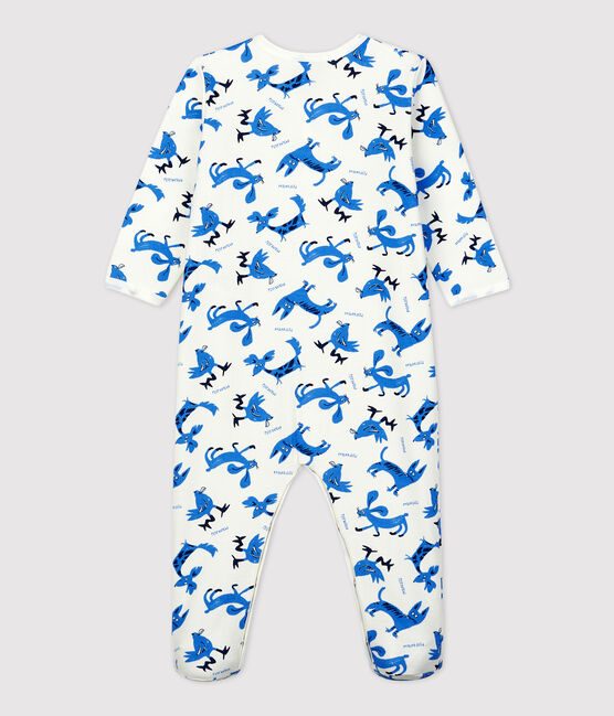 Pijama de felpa con estampado de fantasía para bebé blanco MARSHMALLOW/blanco MULTICO
