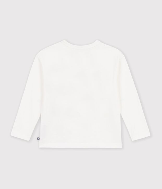 Camiseta infantil de manga larga con estampado blanco