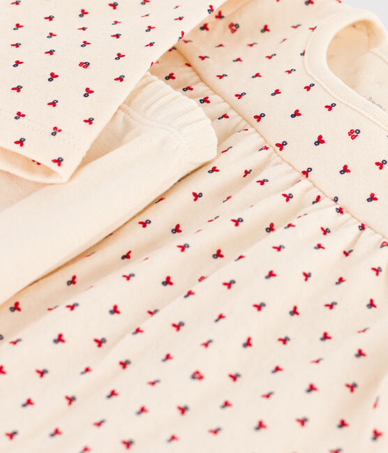 Vestido legging estampado de bebé de túbico de algodón blanco AVALANCHE/ MULTICO