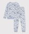 Pijama infantil de terciopelo con estampado de mu&ntilde;ecos de nieve azul/multicolor
