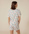 Pijama con pantalón corto y camiseta de algodón con motivo de París para mujer blanco MARSHMALLOW/azul MEDIEVAL/ MULTICO