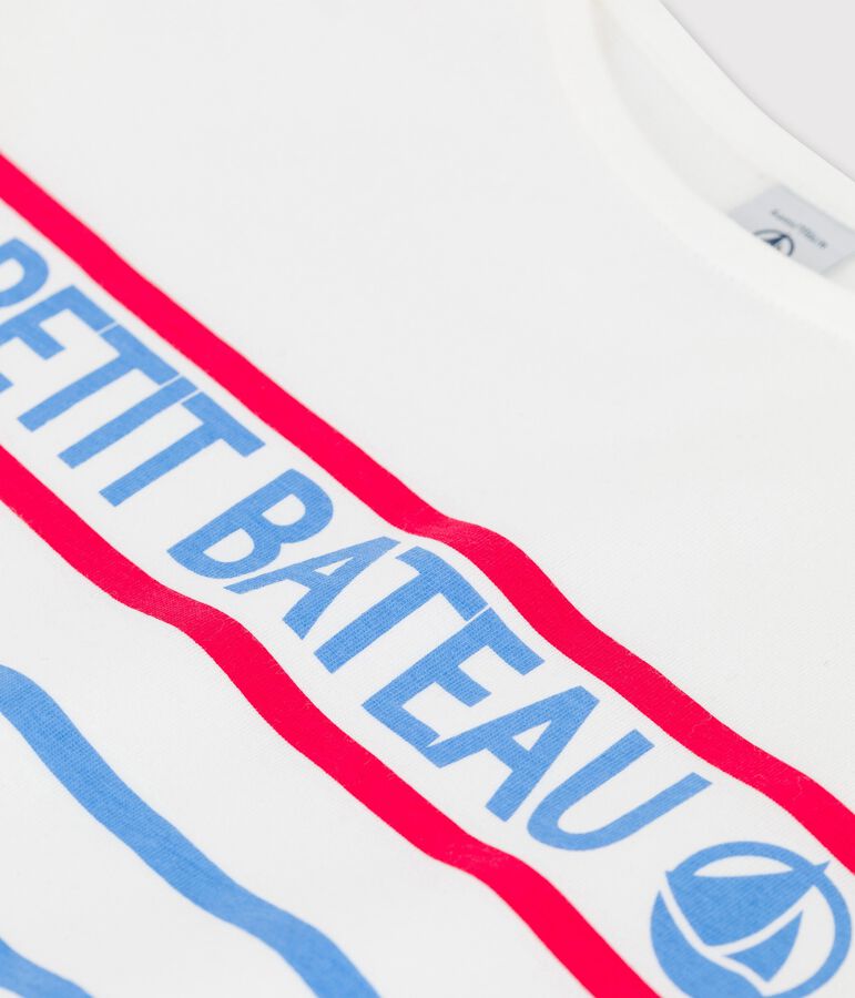 Camiseta de algod&oacute;n para ni&ntilde;a/ni&ntilde;o blanco