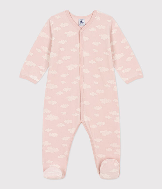 Pijama de terciopelo con nubes para bebé SALINE/ MARSHMALLOW
